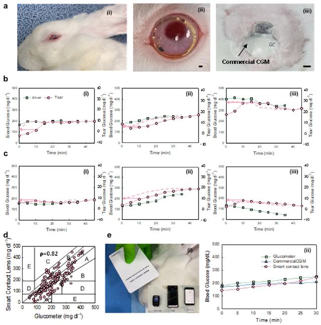 【智能隐形眼镜体内持续血糖监测及安全性评价】研究者通过在兔子的