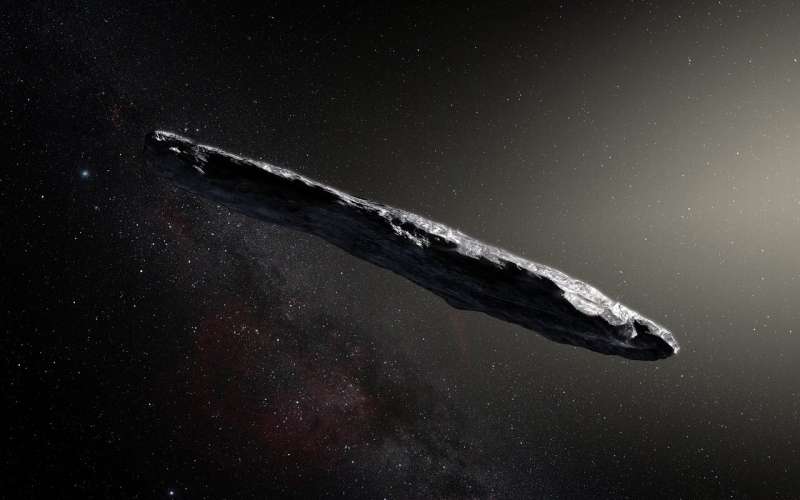 Artist’s impression of Oumumua. Credit: ESO/M. Kornmesser When stars get too close to each other, they cast out interstellar comets and asteroids