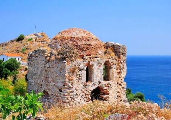 The ruins in Kastro, an old metropolis of the Greek island Skiathos, appear to resemble a face. Credit: Shutterstock Why the brain is programmed to see faces in everyday objects