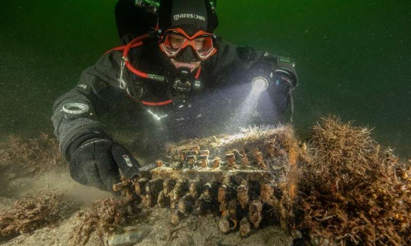 A naval historian said he believes the machine was thrown overboard from a German warship in the final days of WWII