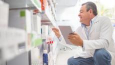 A pharmacist looks at shelving