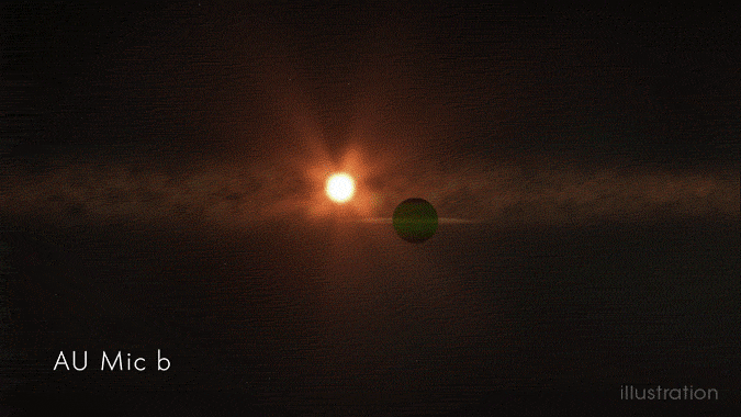 Artist's rendering of Au Mic b. Credit: NASA's Goddard Space Flight Center Newly discovered planet zips around baby star in a week
