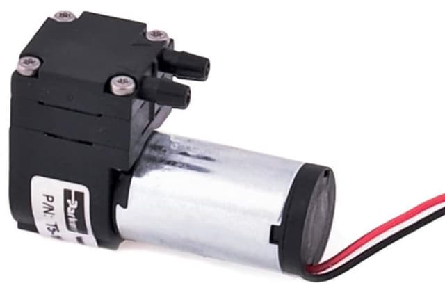 This Parker T2-05 micro diaphragm pump is available in very small form factors. Some models are slightly over an inch in length and just over half an inch wide. (Image courtesy of Parker.)