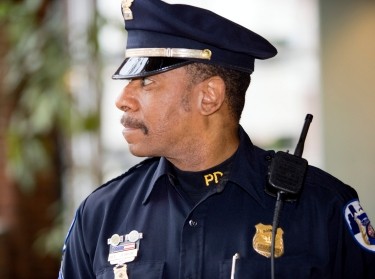 A police officer on duty