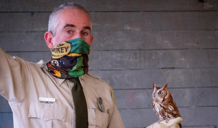 Ranger Marty Silver and screech owl