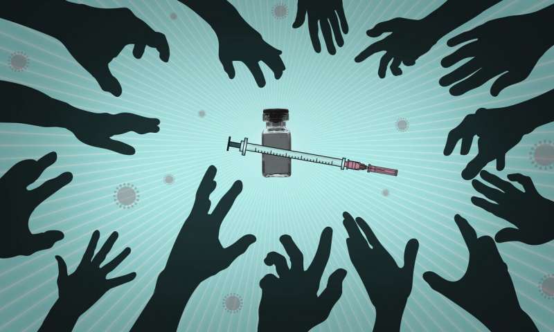 Illustration by Peter Hamlin.; Who would be the first to get a COVID-19 vaccine?