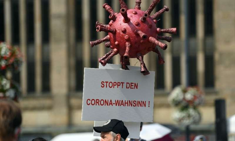 Some Germans demonstrated at the weekend against infection control measures and vaccines