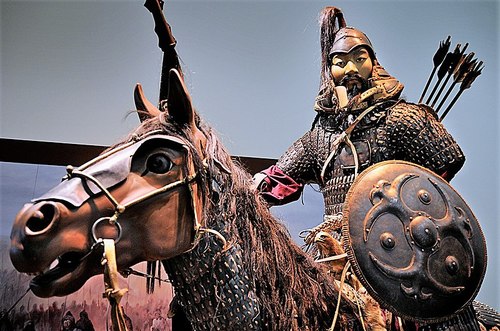 Genghis Khan, an empire builder with a more violent reputation. 