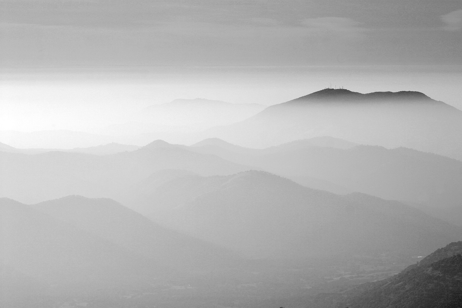 smoggy view above Fresno, California