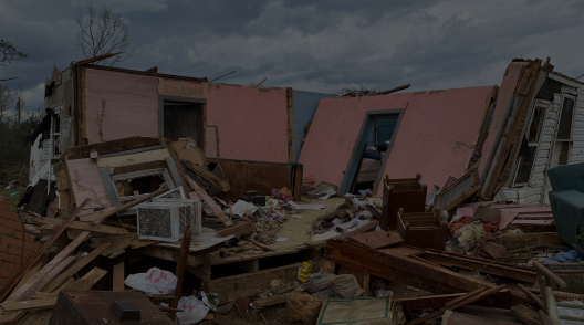 A photo of massive damage to a home and yard taken during a NOAA National Weather Service post-storm survey in Alabama after tornadoes ripped through the region on March 25, 2021.