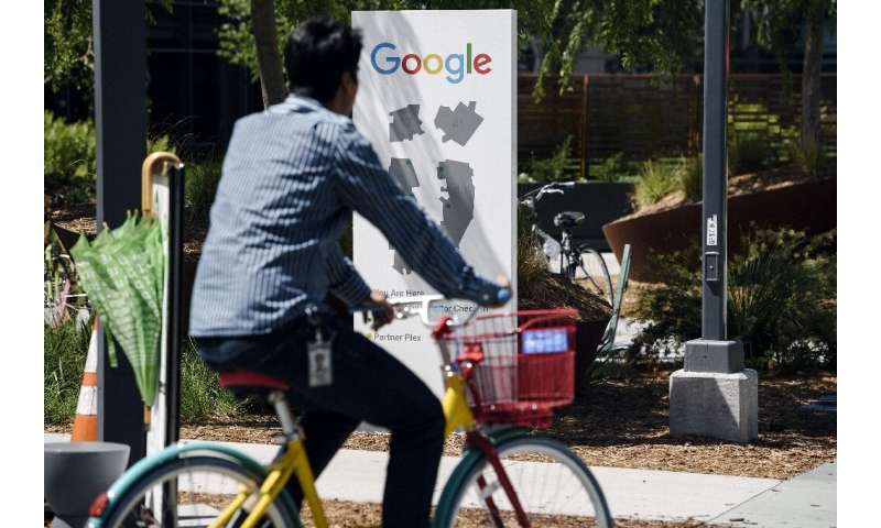 Google workers held a sit-in to protest sexual harassment at the company, on May 1, 2019 at the tech giant's headquarters in Sil