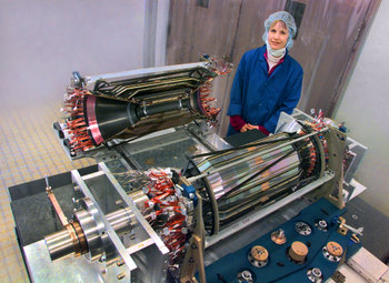 Image - Natalie Roe played a leading role in the construction of the Silicon Vertex Detector, pictured here, that was used with the BaBar experiment at SLAC National Accelerator Laboratory. (Credit: Roy Kaltschmidt/Berkeley Lab)