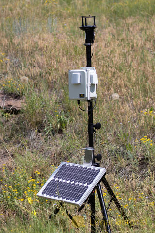 Technology checking air quality.