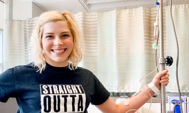 Christina Kosyla during treatment Rare tumor slows, but won't stop young drama teacher