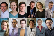 Top row, left to right: Yuriy Roman, Katharina Ribbeck, Ryan Williams, Bradley Olsen, Noelle Selin, and John Hart. Bottom row, left to right: Polina Anikeeva, Cullen Buie, Nuno Loureiro, Timothy Lu, Jessika Trancik, and Xuanhe Zhao.