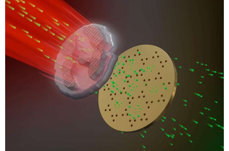 Artist's impression of the charge density wave in the ultrafast transmission electron microscope. Credit: Dr Florian Sterl (Sterltech Optics) Crystal structures in super slow motion