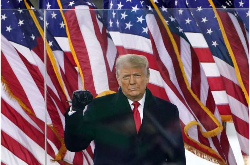 In this Jan. 6, 2021, file photo, President Donald Trump arrives to speak at a rally in Washington. Former President Trump will find out whether he gets to return to Facebook on Wednesday, May 5, 2021, when the social network's quasi-independent Oversight Board plans to announce its ruling in the case involving the former president. (AP Photo/Jacquelyn Martin, File) Back to square one? Trump decision still weighs on Facebook