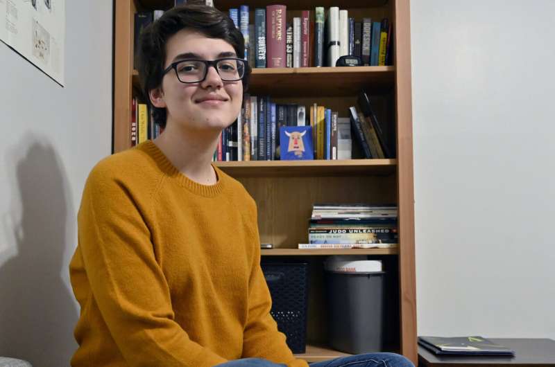 High school senior Gabriella Staykova poses for a photo at her home in Lexington, Ky., Tuesday, Jan. 5, 2021. As a senior, she planned on visiting college campuses during the last spring break, but with campuses closed due to the pandemic, she is applying to colleges sight unseen. (AP Photo/Timothy D. Easley) Pandemic's toll shows up on students' college applications