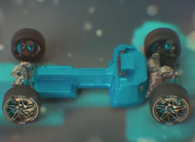 Battista battery pack (in blue). (Image courtesy of Pininfarina.)