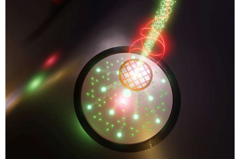 At the heart of the imaging technique is a complex array of 72 circular apertures. Credit: Dr Murat Sivis Crystal structures in super slow motion