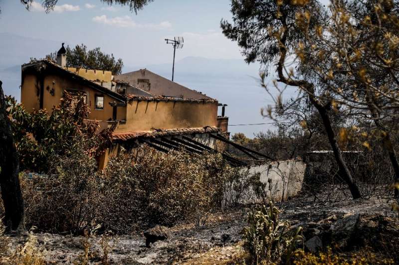 No injuries were reported but a number of houses were damaged, such as this one at Mavrolimni, west of Athens. No injuries were reported but a number of houses were damaged, such as this one at Mavrolimni, west of Athens