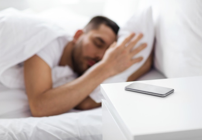 Phone on bedside table