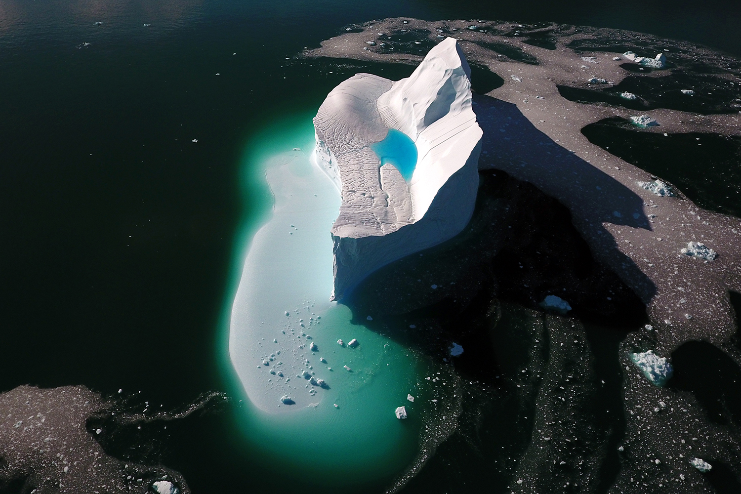 Melting iceberg in Kangerlussuaq Fjord, Greenland