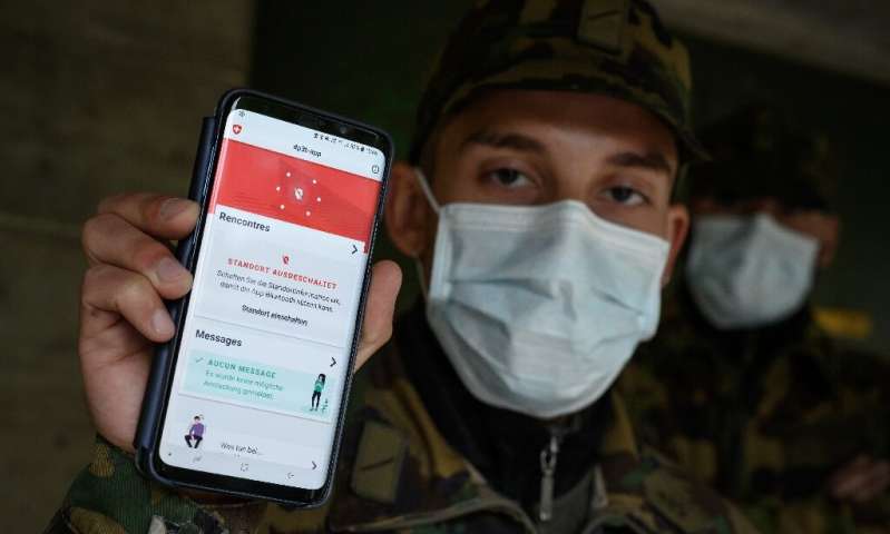 Swiss soldiers tested out the country's coronavirus contact-tracing app SwissCovid Swiss soldiers tested out the country's coronavirus contact-tracing app SwissCovid