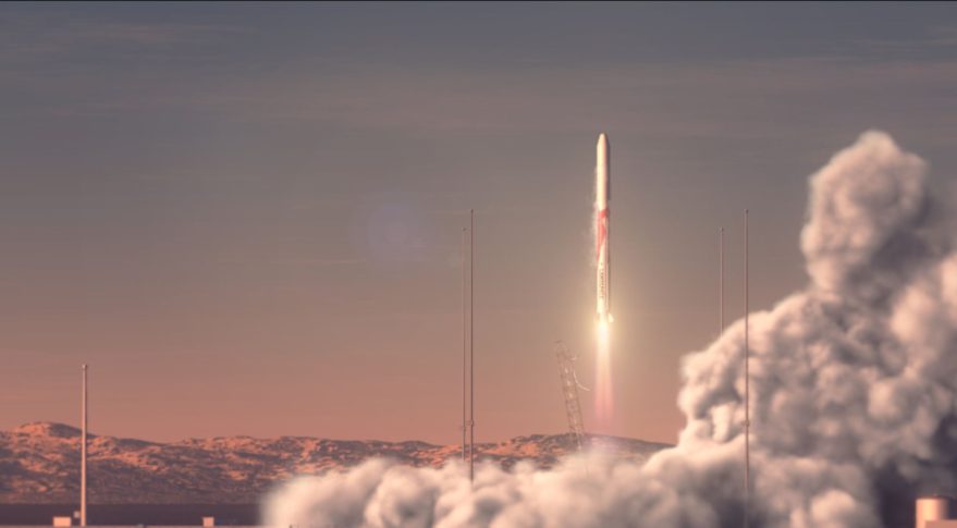 Artist's impression of a Landspace Zhuque rocket launch.
